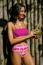 Bikini abstrait taille haute rétro