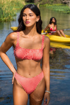 Bikini à carreaux larges bretelles