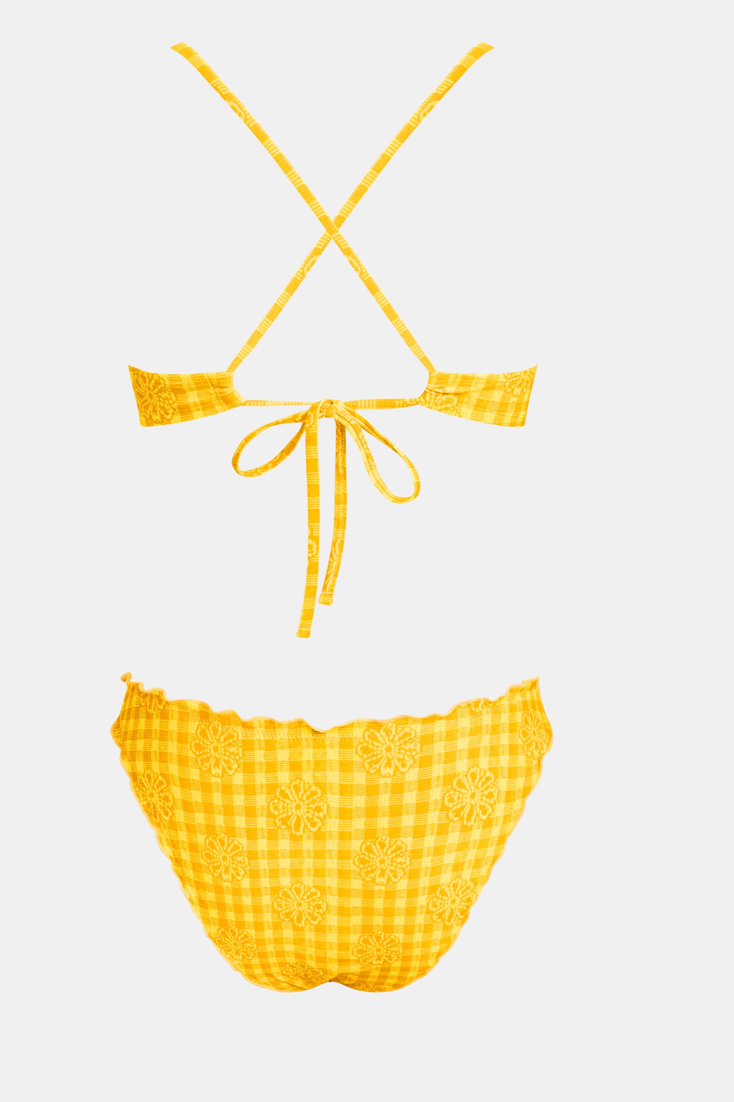 Bikini à carreaux taille moyenne