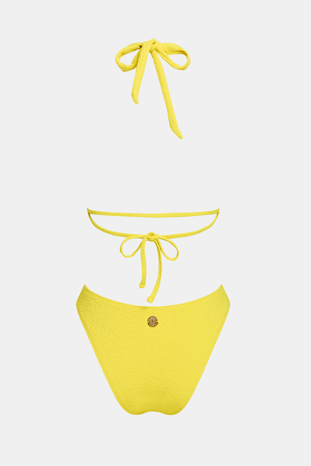 Maillot de bain une pièce jaune bas échancré