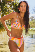 Bikini à carreaux bretelles ajustables