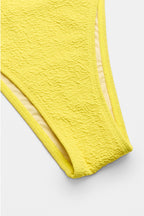 Maillot de bain une pièce jaune bas échancré