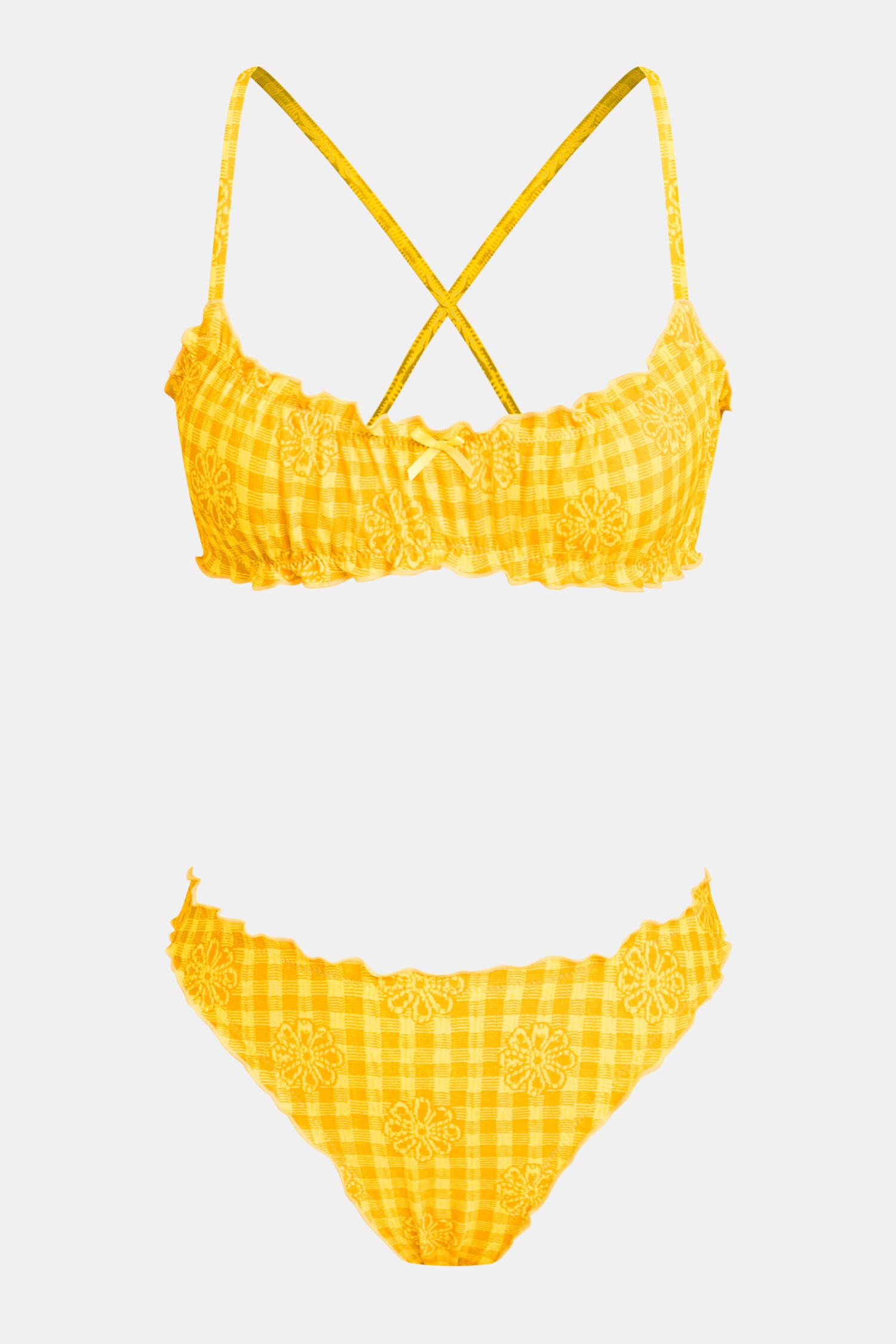 Bikini à carreaux taille moyenne