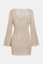 Robe cover up courte manches longues
